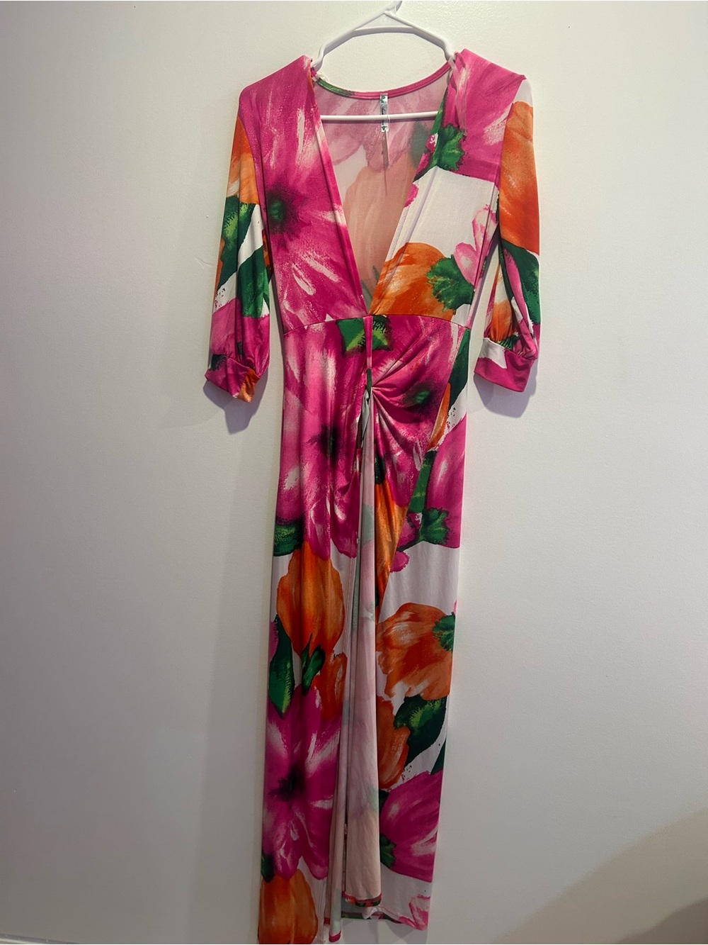 Floral Pink Wrap-Style Jumpsuit